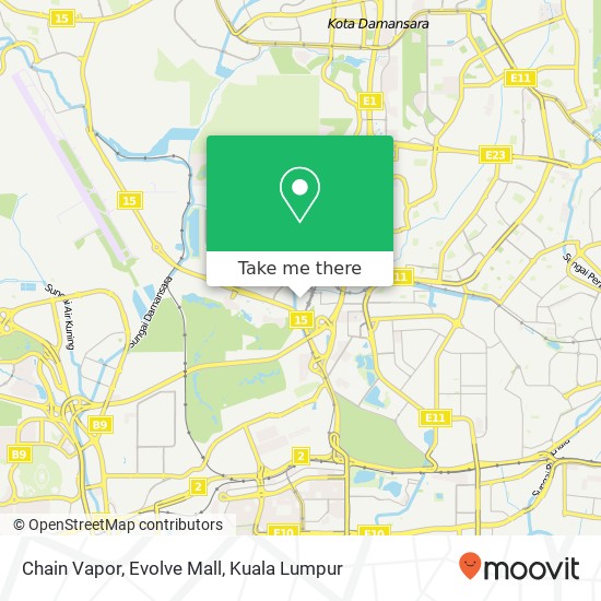 Chain Vapor, Evolve Mall map