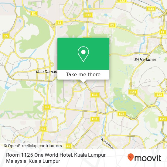 Peta Room 1125 One World Hotel, Kuala Lumpur, Malaysia