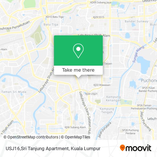 Peta USJ16,Sri Tanjung Apartment