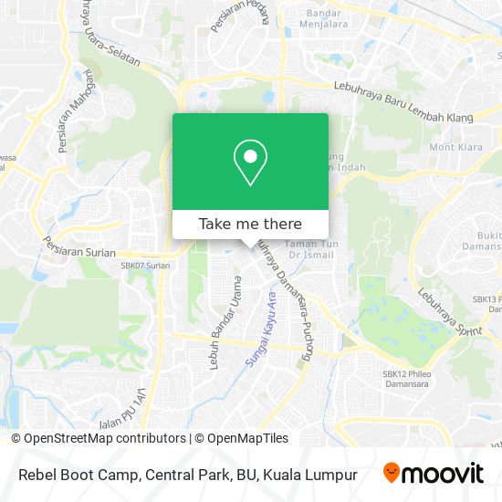 Rebel Boot Camp, Central Park, BU map