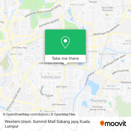 Peta Western Union. Summit Mall Subang jaya