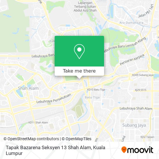 Tapak Bazarena Seksyen 13 Shah Alam map