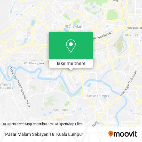 Pasar Malam Seksyen 18 map