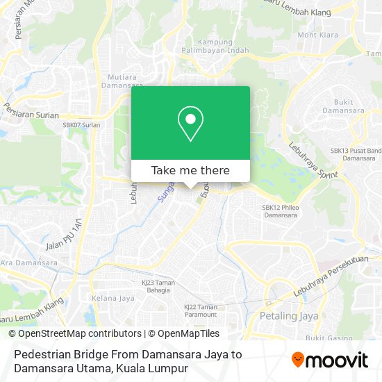 Peta Pedestrian Bridge From Damansara Jaya to Damansara Utama