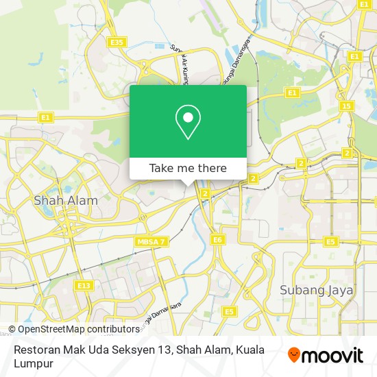 Restoran Mak Uda Seksyen 13, Shah Alam map