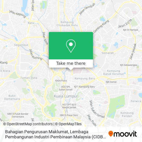 Peta Bahagian Pengurusan Maklumat, Lembaga Pembangunan Industri Pembinaan Malaysia (CIDB MALAYSIA)