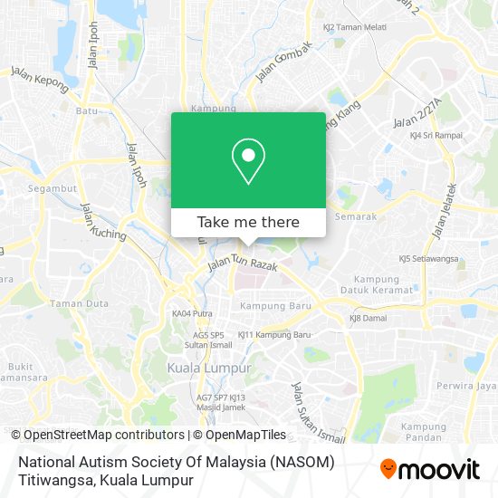 Peta National Autism Society Of Malaysia (NASOM) Titiwangsa