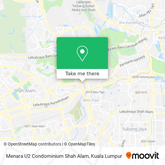 Peta Menara U2 Condominium Shah Alam