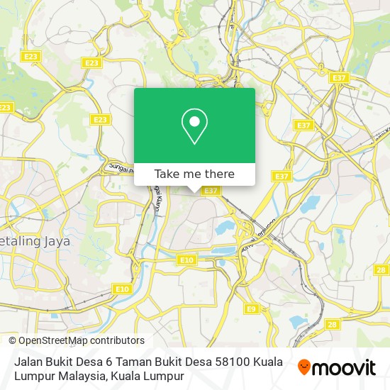 Peta Jalan Bukit Desa 6 Taman Bukit Desa 58100‎ Kuala Lumpur Malaysia