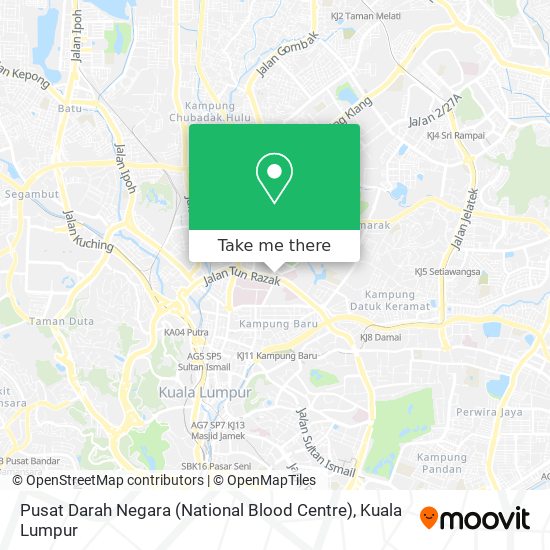 Peta Pusat Darah Negara (National Blood Centre)