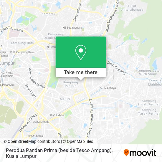 Perodua Pandan Prima (beside Tesco Ampang) map