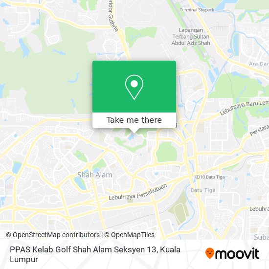 Peta PPAS Kelab Golf Shah Alam Seksyen 13