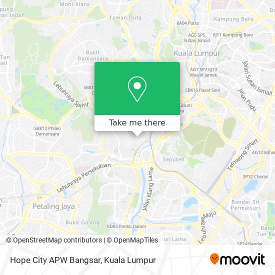 Peta Hope City APW Bangsar