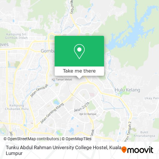 Peta Tunku Abdul Rahman University College Hostel