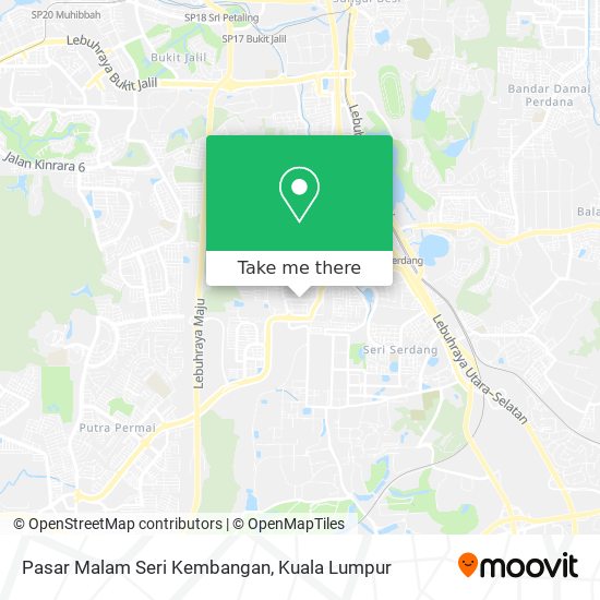 Peta Pasar Malam Seri Kembangan