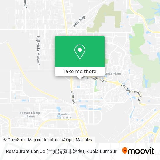 Restaurant Lan Je (兰姐清蒸非洲鱼) map