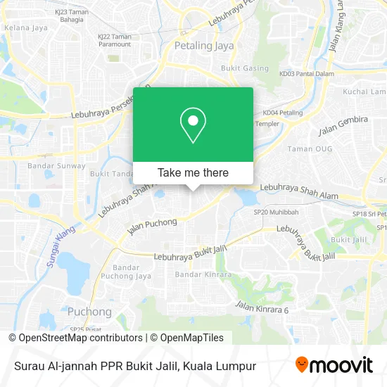 Surau Al-jannah PPR Bukit Jalil map