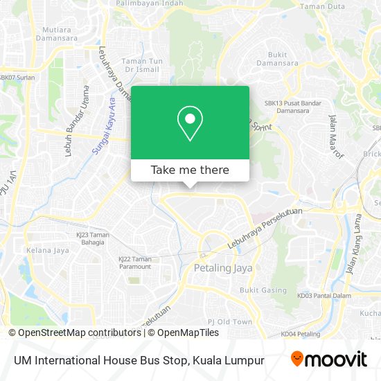UM International House Bus Stop map