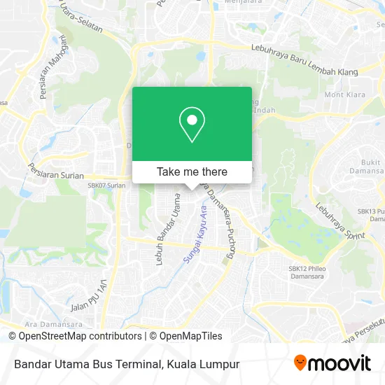 Bandar Utama Bus Terminal map