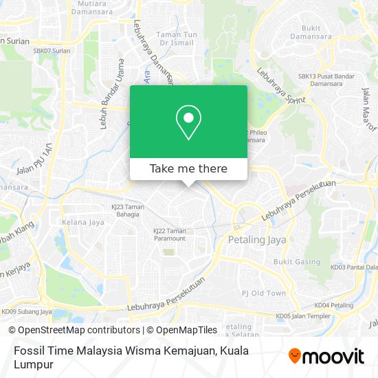 Fossil Time Malaysia Wisma Kemajuan map