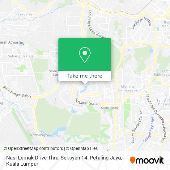 Peta Nasi Lemak Drive Thru, Seksyen 14, Petaling Jaya