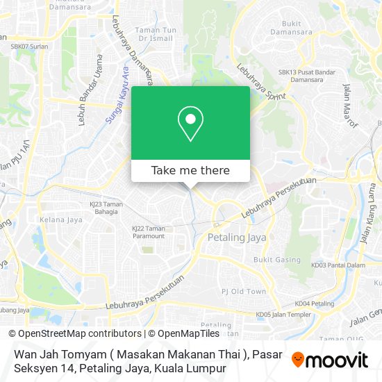 Wan Jah Tomyam ( Masakan Makanan Thai ), Pasar Seksyen 14, Petaling Jaya map