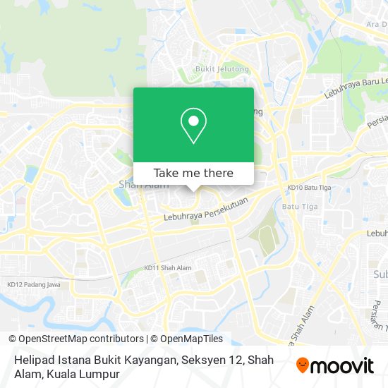 Peta Helipad Istana Bukit Kayangan, Seksyen 12, Shah Alam