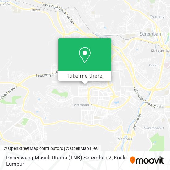 Peta Pencawang Masuk Utama (TNB) Seremban 2