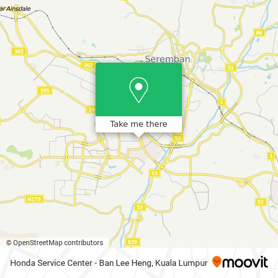 Peta Honda Service Center - Ban Lee Heng