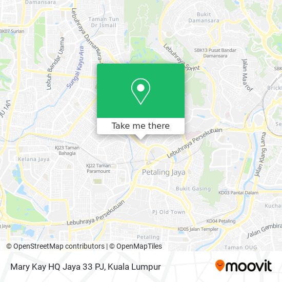 Peta Mary Kay HQ Jaya 33 PJ