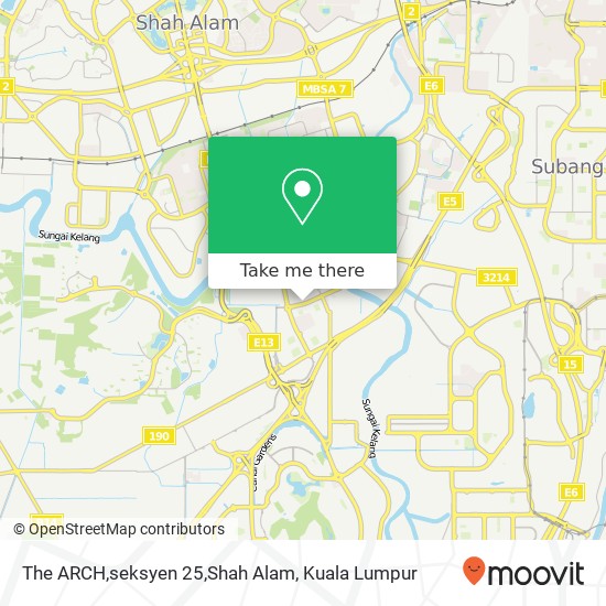 The ARCH,seksyen 25,Shah Alam map