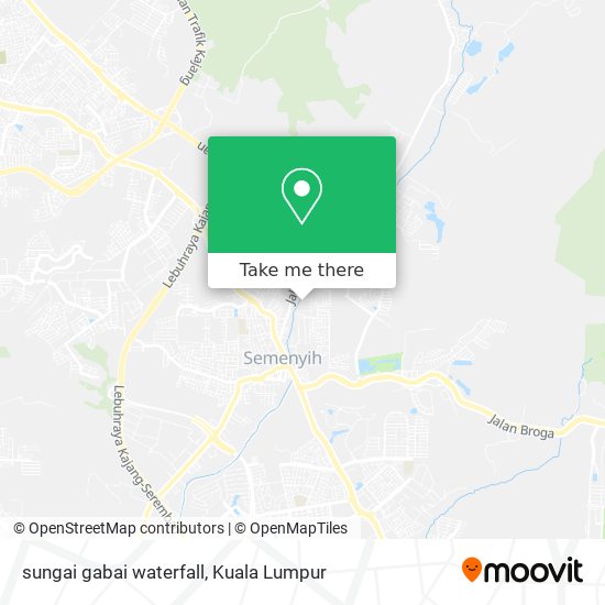 sungai gabai waterfall map