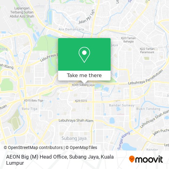 Peta AEON Big (M) Head Office, Subang Jaya
