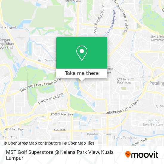 Peta MST Golf Superstore @ Kelana Park View
