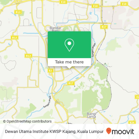 Dewan Utama Institute KWSP Kajang map