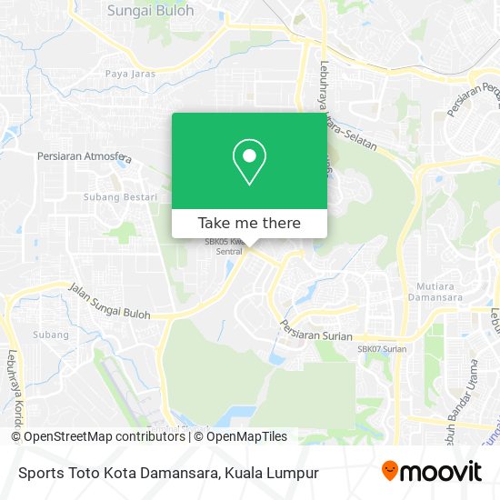 Peta Sports Toto Kota Damansara
