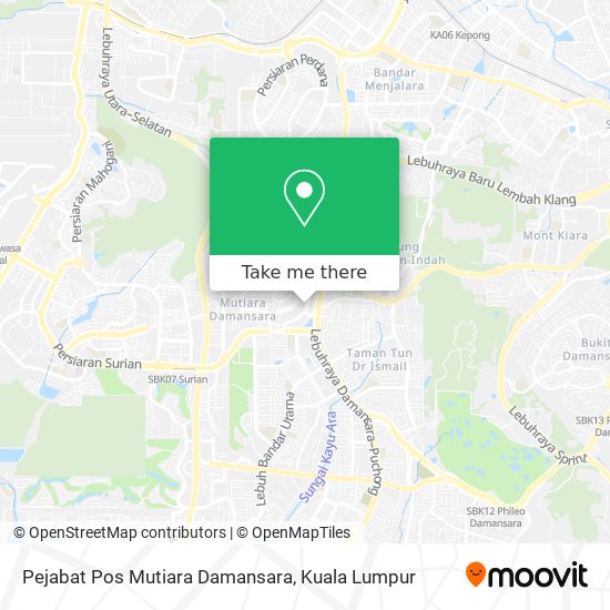 Peta Pejabat Pos Mutiara Damansara