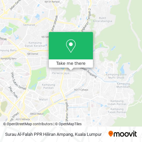 Peta Surau Al-Falah PPR Hiliran Ampang
