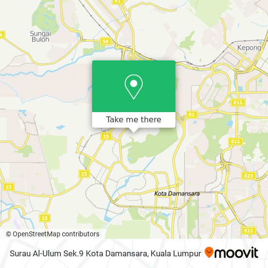 Peta Surau Al-Ulum Sek.9 Kota Damansara