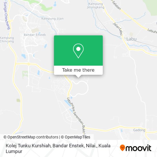 Peta Kolej Tunku Kurshiah, Bandar Enstek, Nilai.