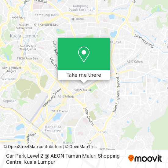 Peta Car Park Level 2 @ AEON Taman Maluri Shopping Centre