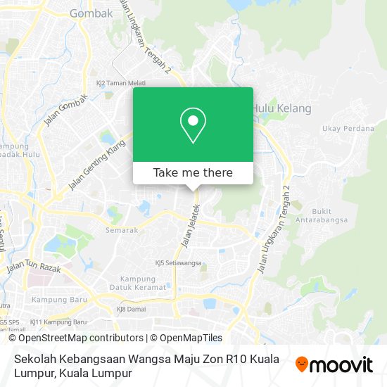 Peta Sekolah Kebangsaan Wangsa Maju Zon R10 Kuala Lumpur