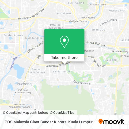 POS Malaysia Giant Bandar Kinrara map