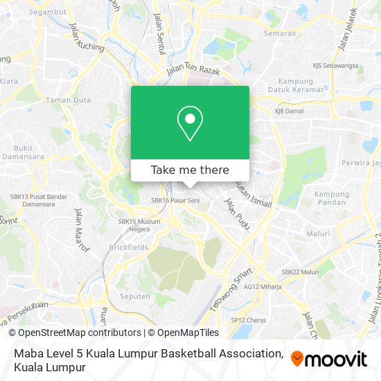 Maba Level 5 Kuala Lumpur Basketball Association map