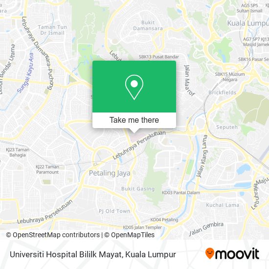 Peta Universiti Hospital Bililk Mayat