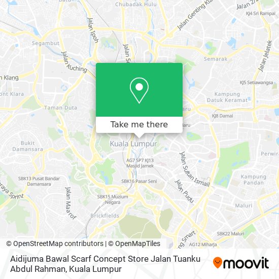 Aidijuma Bawal Scarf Concept Store Jalan Tuanku Abdul Rahman map