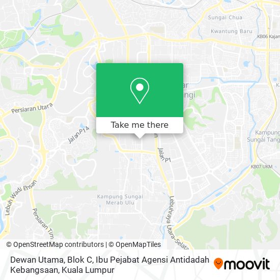 Peta Dewan Utama, Blok C, Ibu Pejabat Agensi Antidadah Kebangsaan