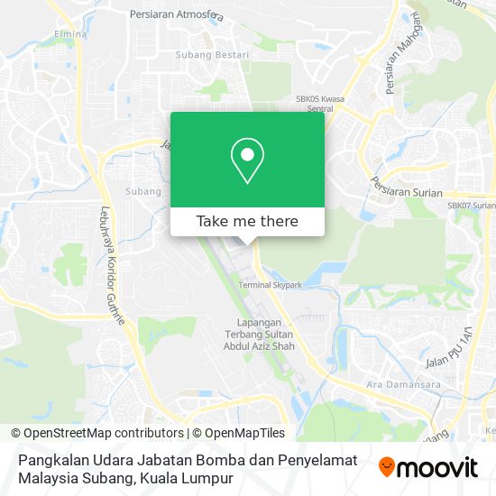 Peta Pangkalan Udara Jabatan Bomba dan Penyelamat Malaysia Subang