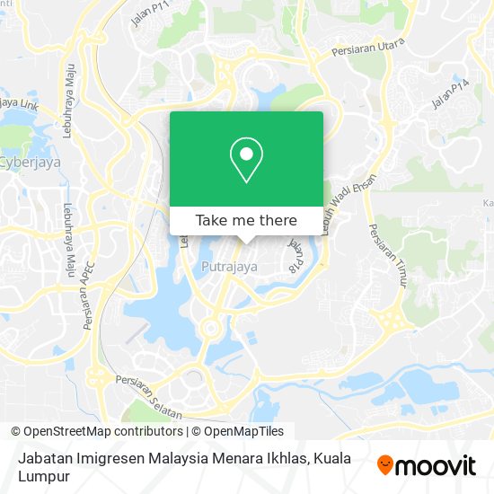 Jabatan Imigresen Malaysia Menara Ikhlas map