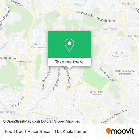 Peta Food Court Pasar Besar TTDI